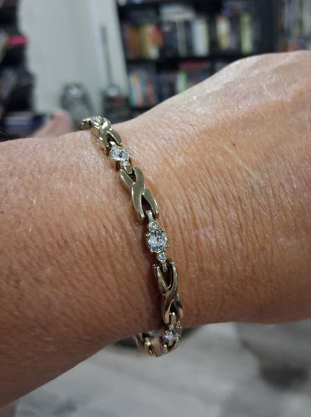 14Kt Gold over .925 Sterling Silver CZ Tennis Bracelet 7.5